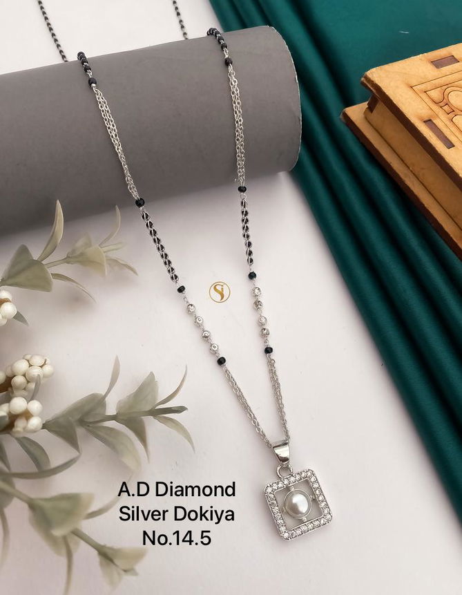 14 AD Diamond Designer Regular Wear Mangalsutra Wholesale Price In Surat
